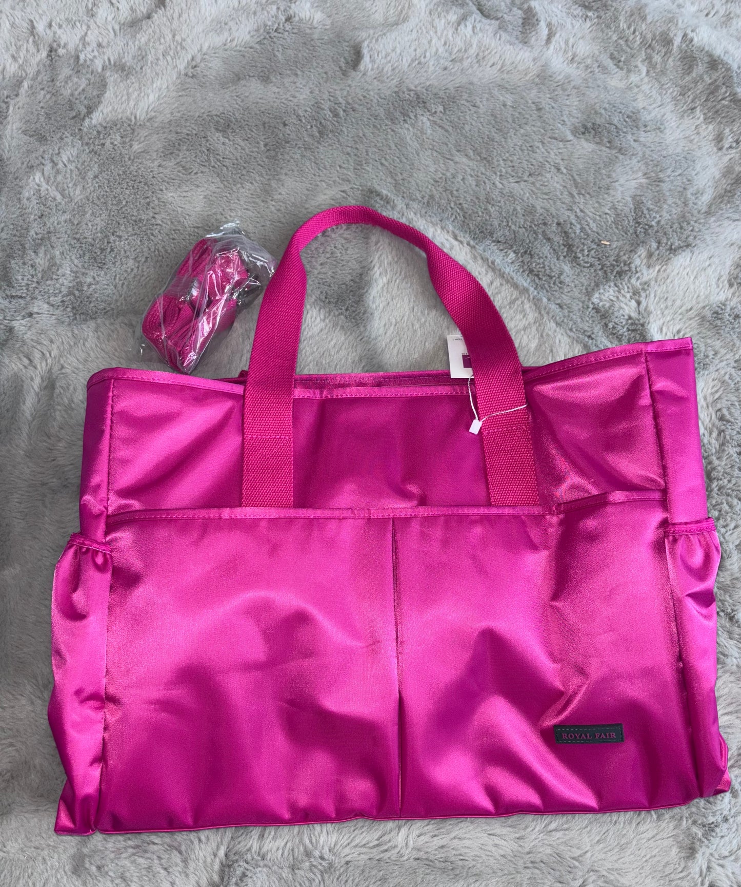 Royal Fair Nappy Changing Bag Travel Tote Bag With Pram Clips (Medium) Bright Pink RRP £82