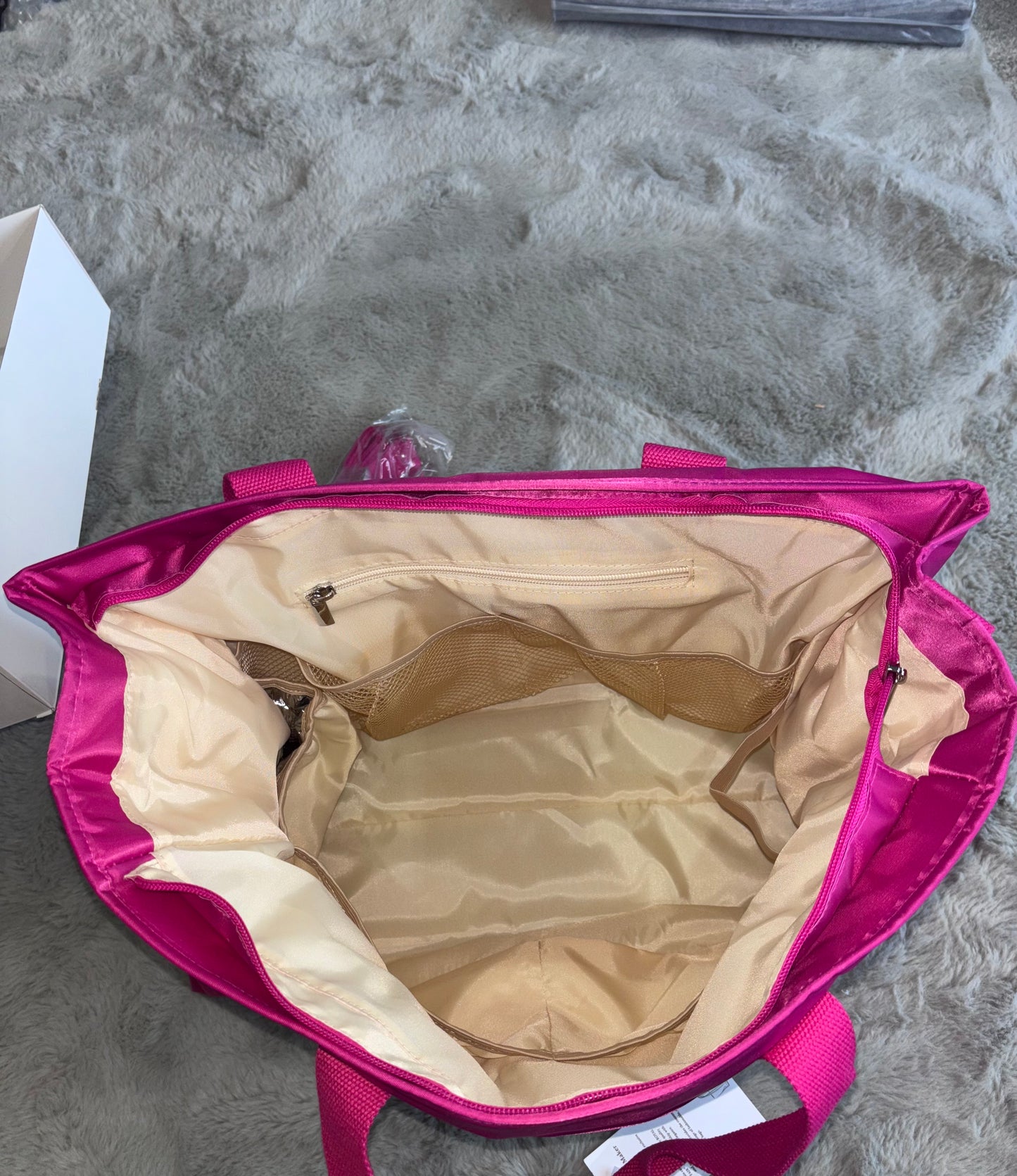 Royal Fair Nappy Changing Bag Travel Tote Bag With Pram Clips (Medium) Bright Pink RRP £82