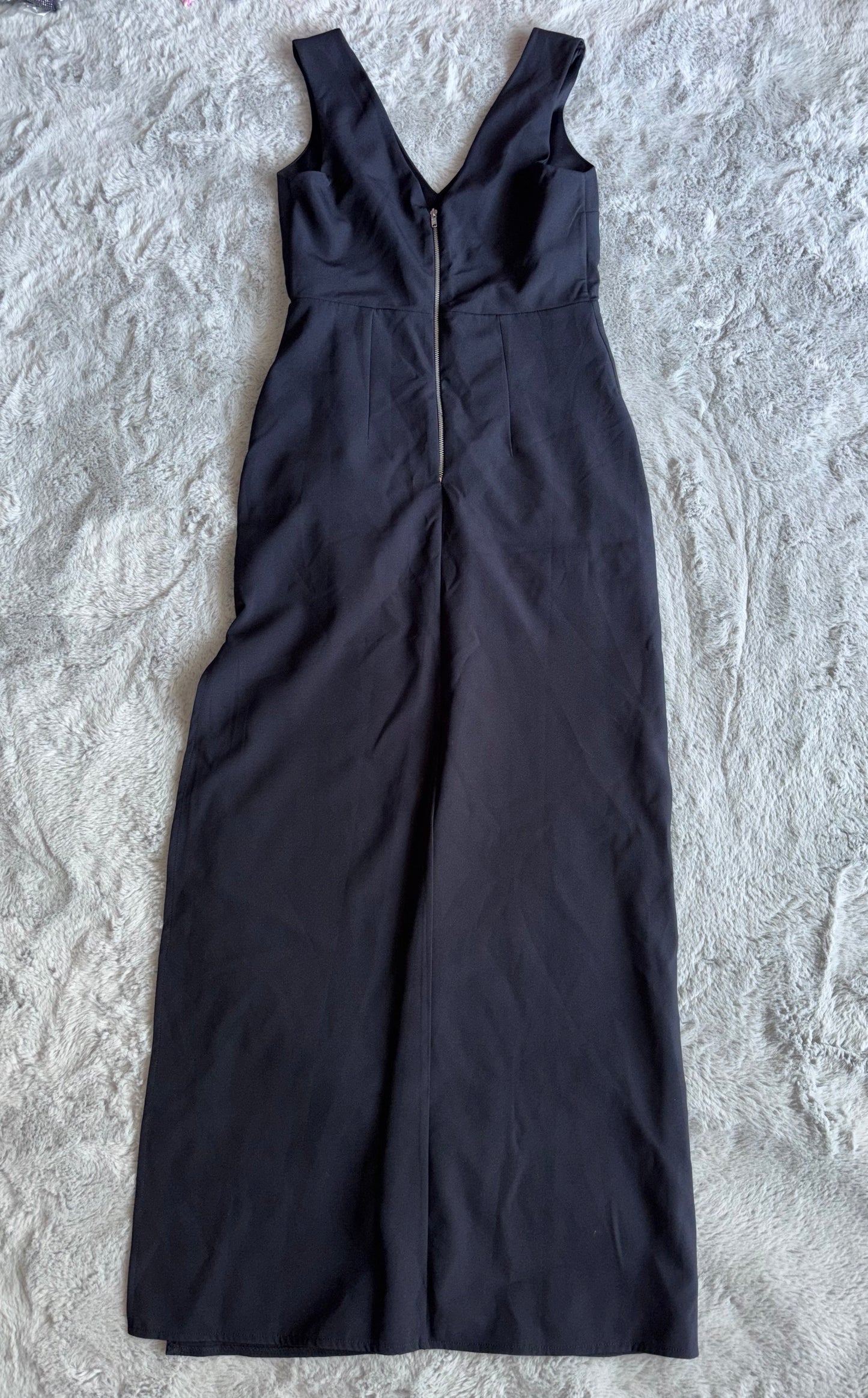 Brand New Topshop Black Cut Out Zip Midi Dress Size 8 RRP £55