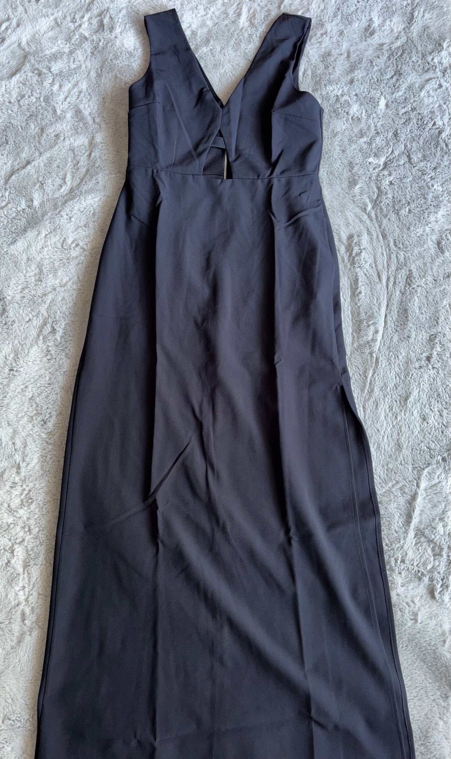 Brand New Topshop Black Cut Out Zip Midi Dress Size 14 RRP £55