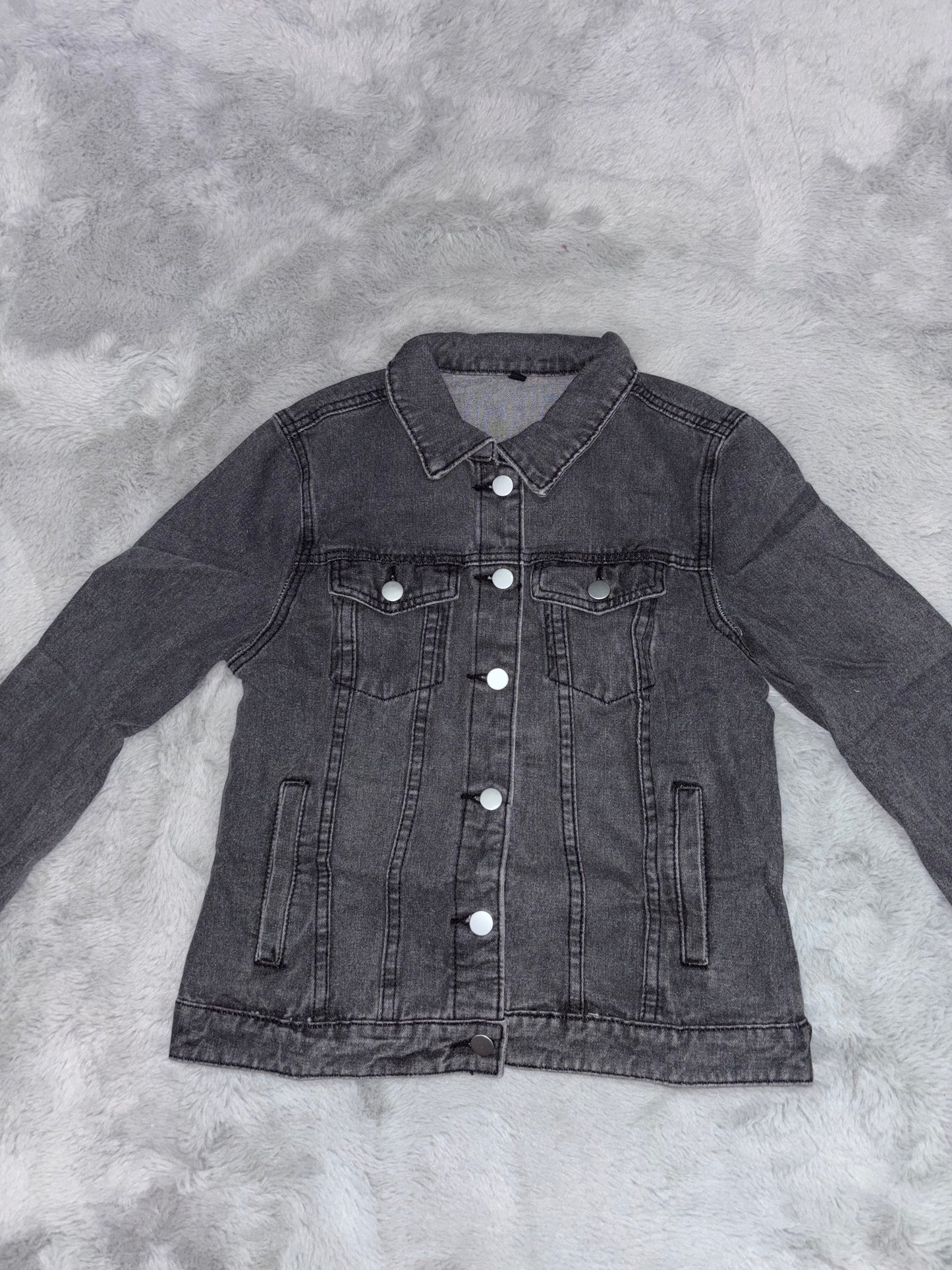 Amazon Retro Black Denim Jacket Size XS (UK 6-8) RRP £29.99