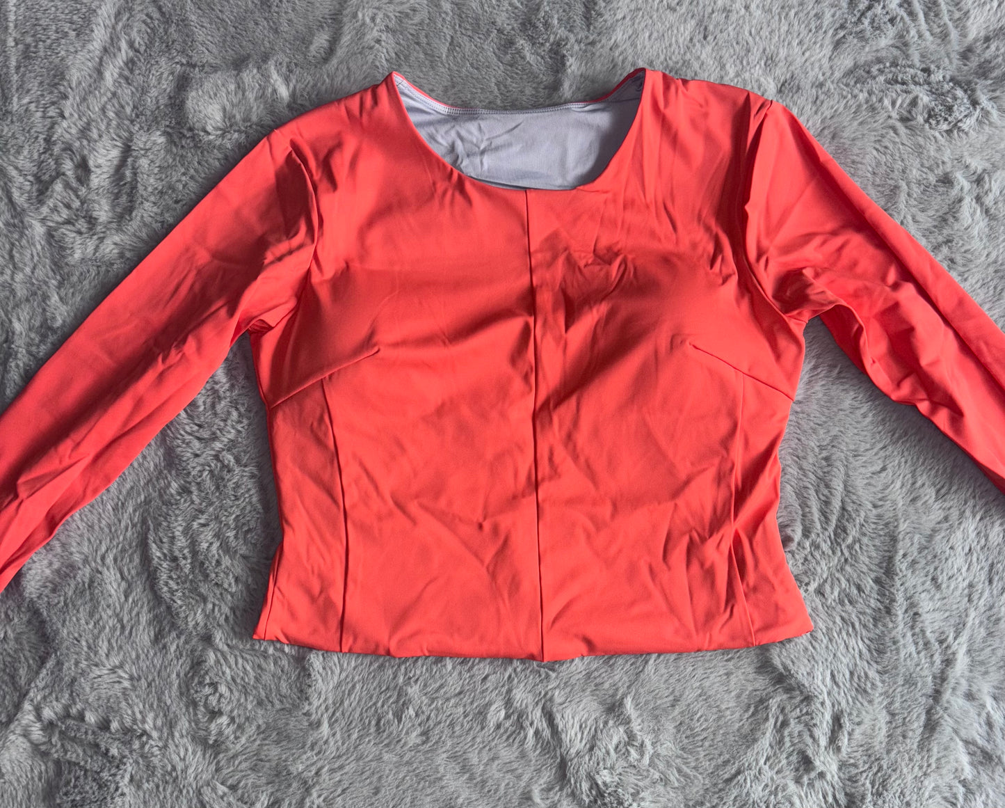 Amazon Long Sleeved Yoga Top Fitness Gym Orange Size Large RRP £20.98
