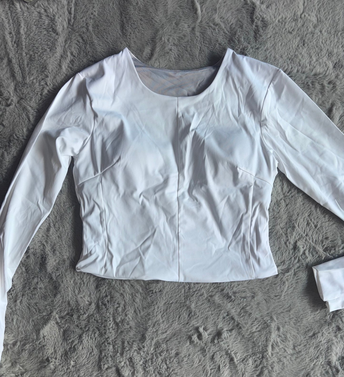 Amazon Long Sleeved Yoga Top Fitness Gym White Size Large RRP £20.98