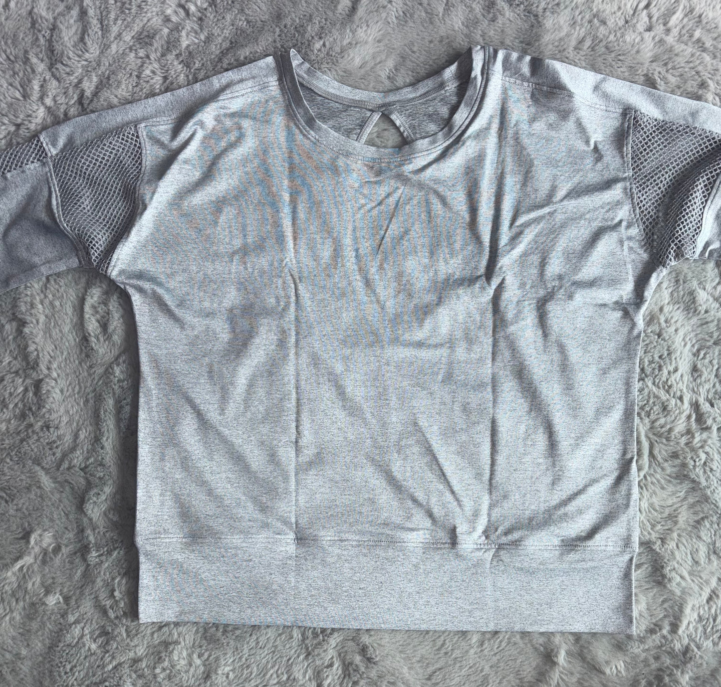 Amazon 3/4 Sleeved Yoga Top Fitness Gym Grey Size Large RRP £20.98