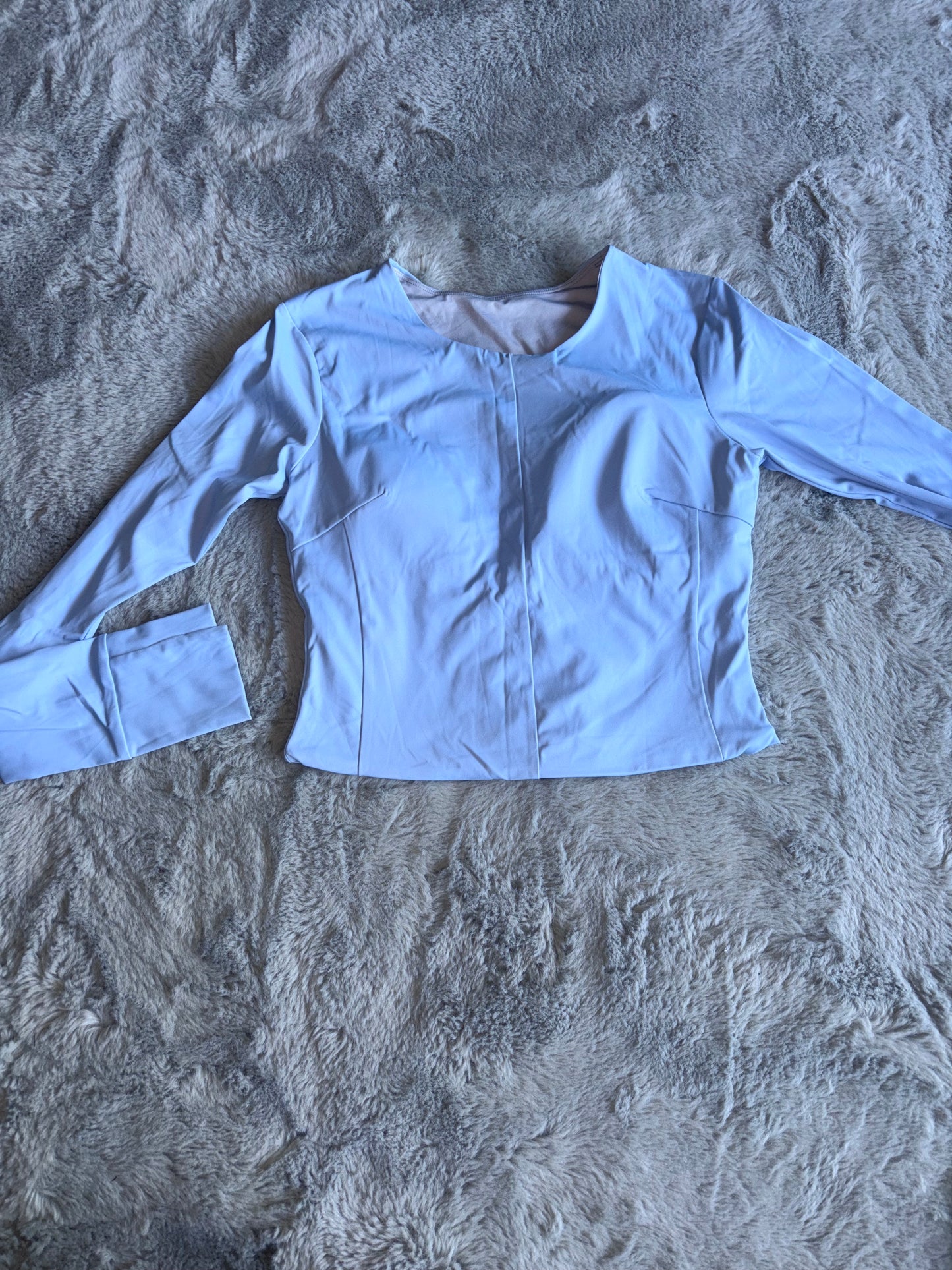 Amazon Long Sleeved Yoga Top Fitness Gym Blue Size Medium RRP £20.98