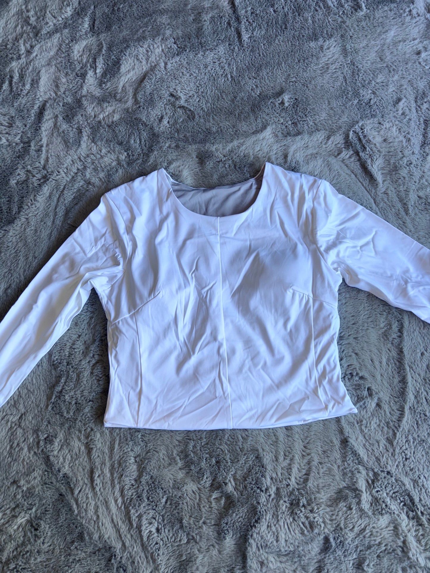 Amazon Long Sleeved Yoga Top Fitness Gym White Size X Large RRP £20.98