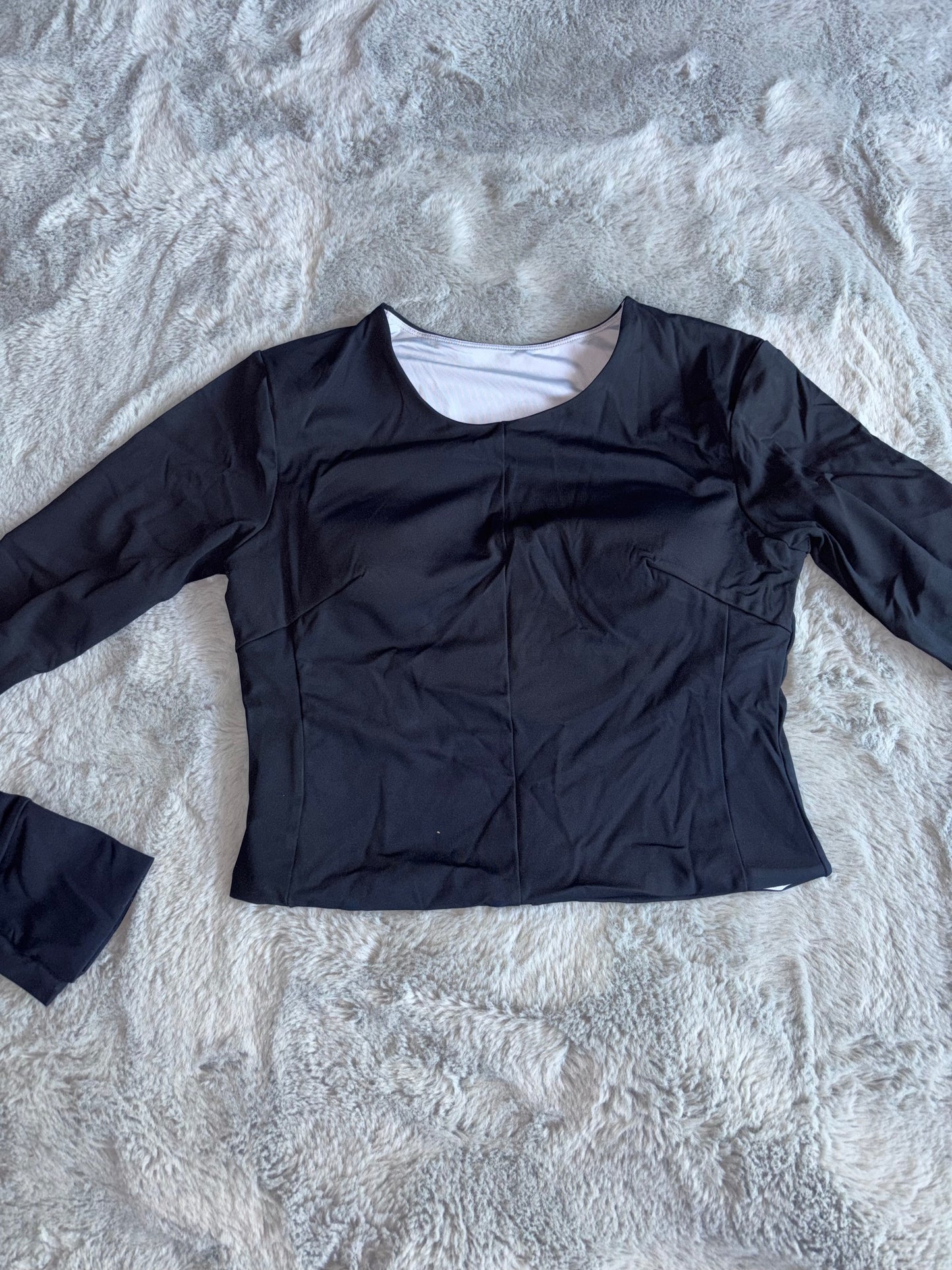 Amazon Long Sleeved Yoga Top Fitness Gym Black Size X Large RRP £20.98