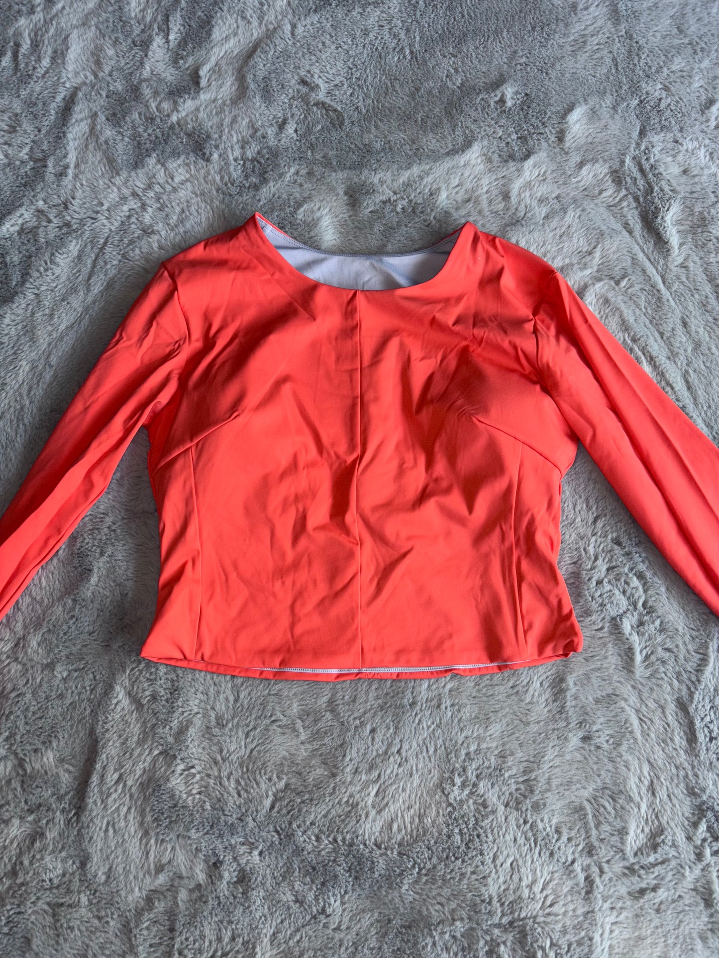 Amazon Long Sleeved Yoga Top Fitness Gym Orange Size X Large RRP £20.98