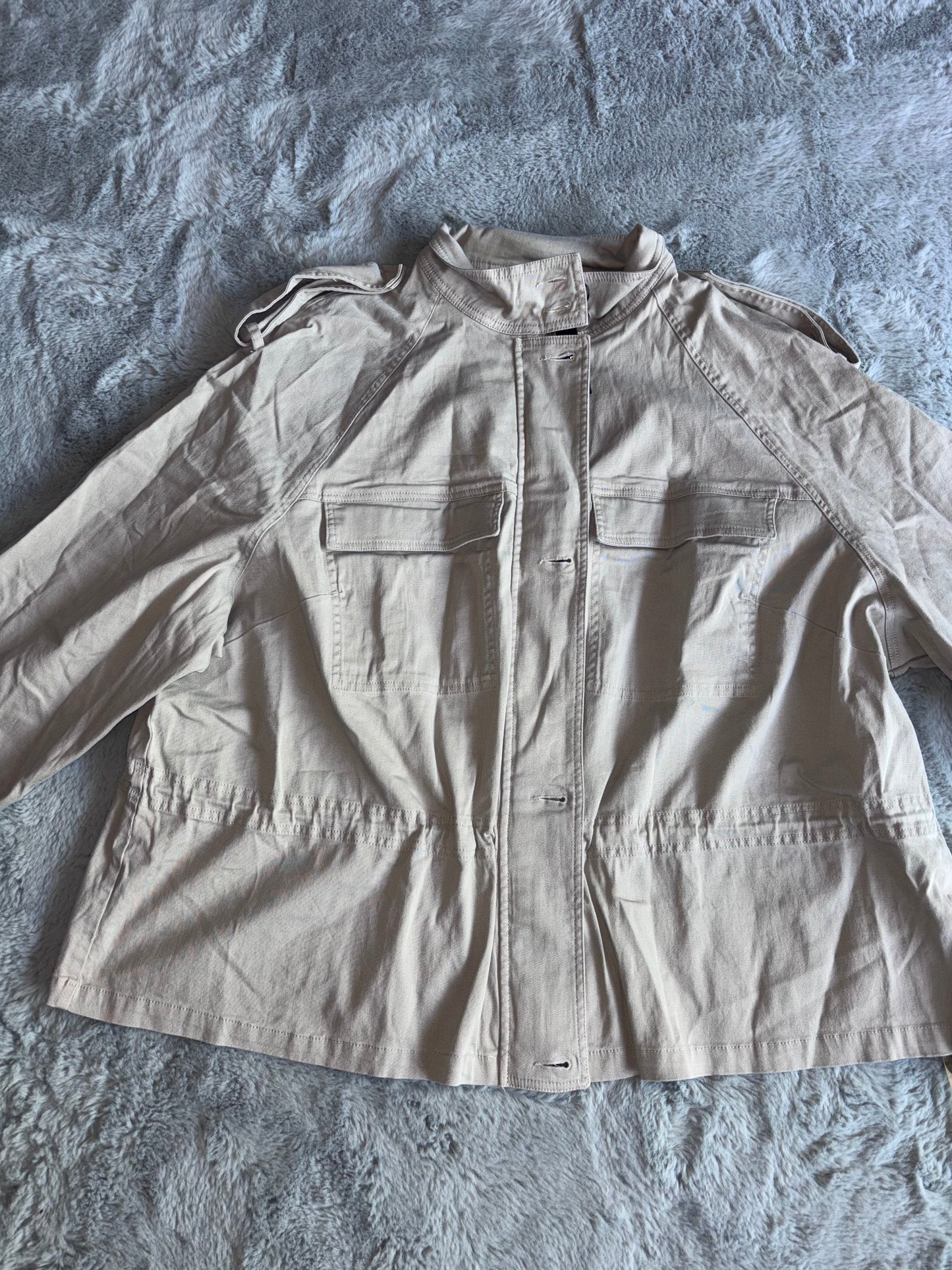 Simply Be Stone Relaxed Utility Jacket Beige Size 28 RRP £50