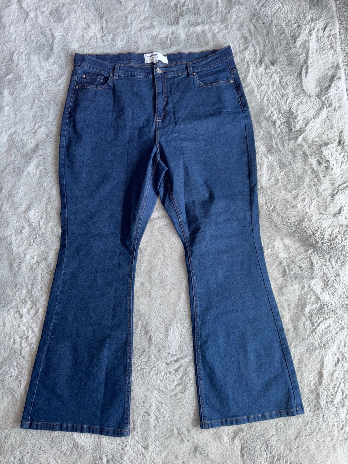Simply Be Blue 24/7 Stretch Flared Jeans Size 20 Regular RRP £28