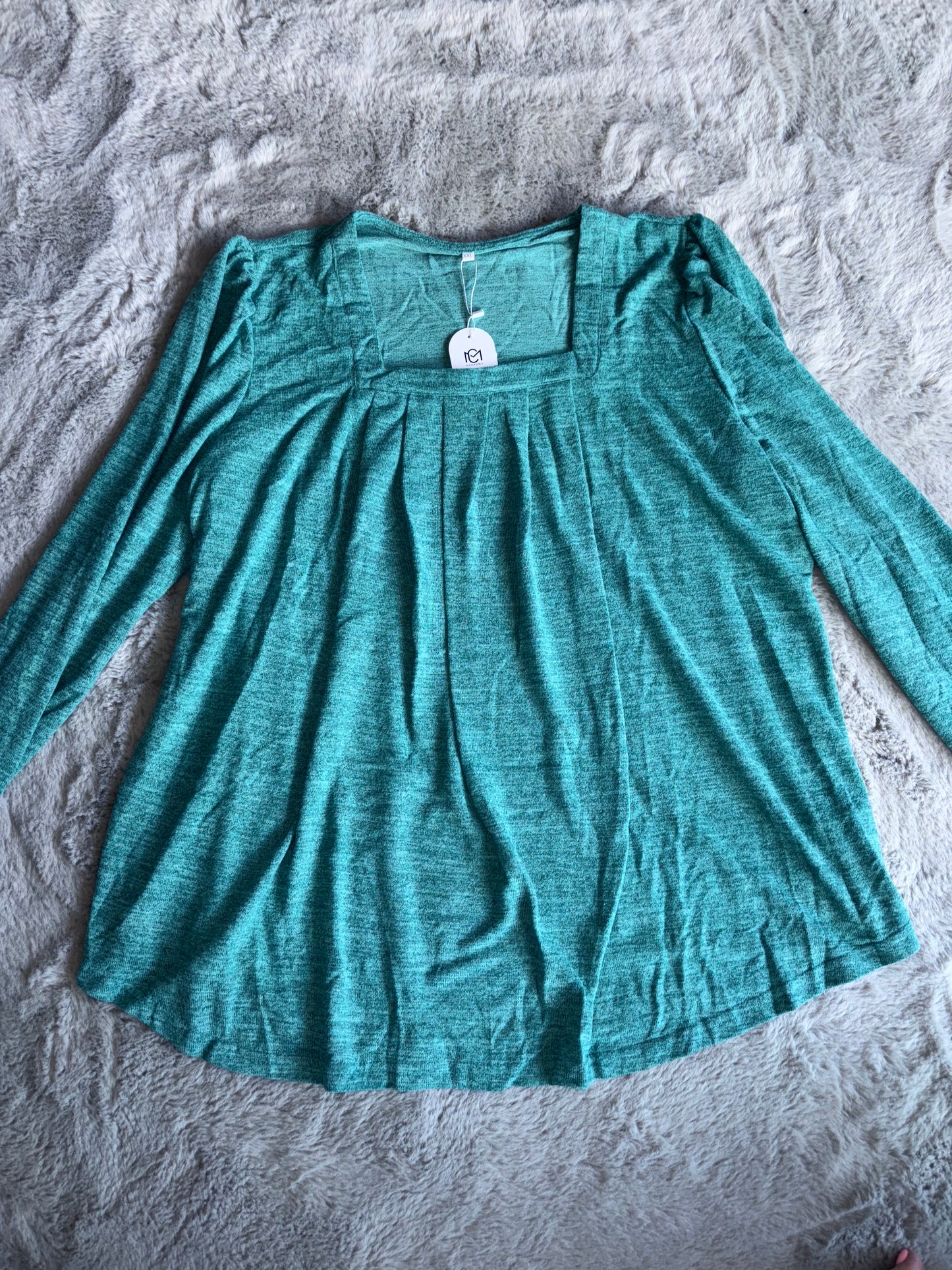 Amazon Long Sleeve Square Neck Tunic | Green | Size XXL | RRP £24.99