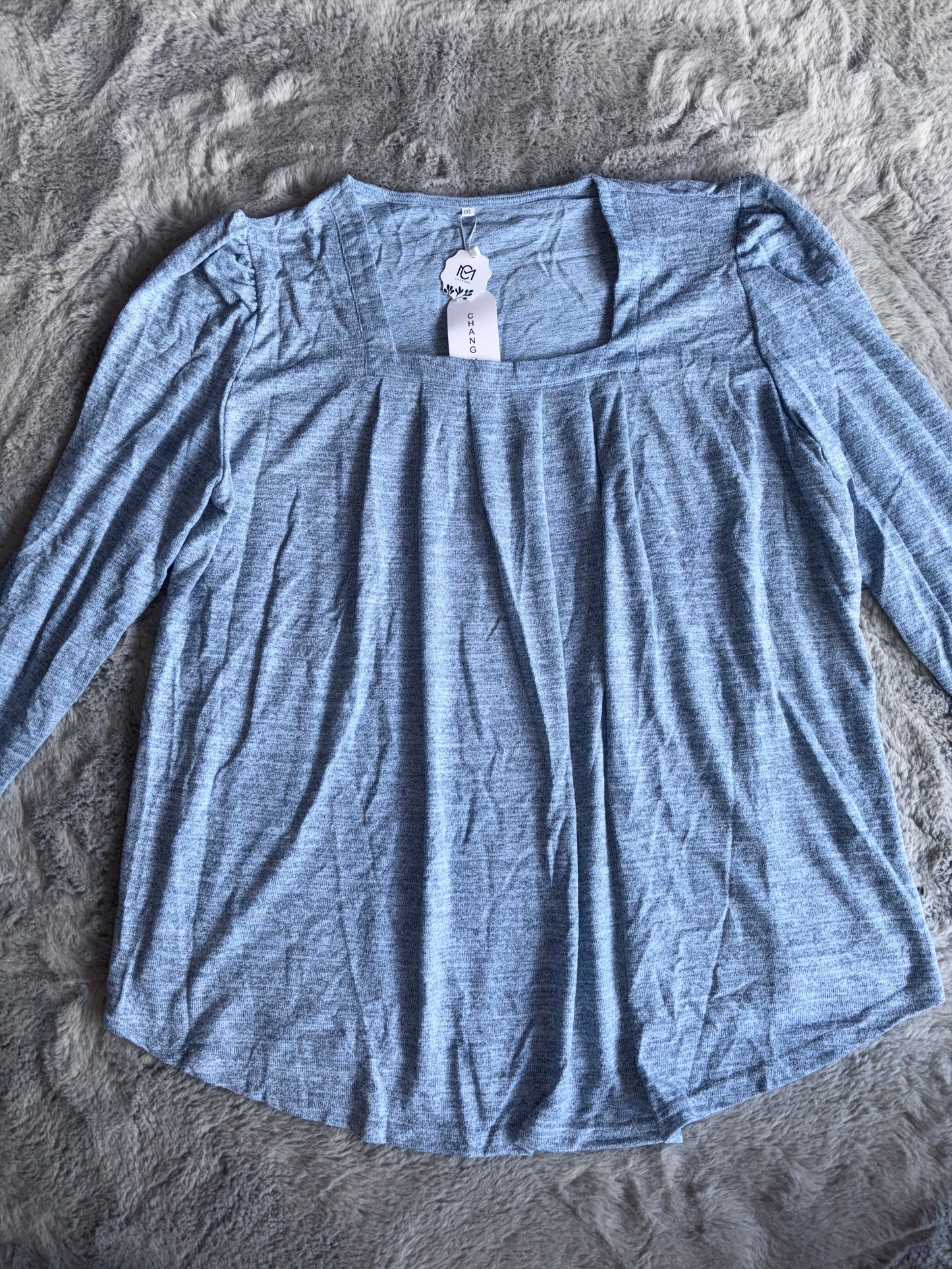 Amazon Long Sleeve Square Neck Tunic | Blue | Size XXL | RRP £24.99