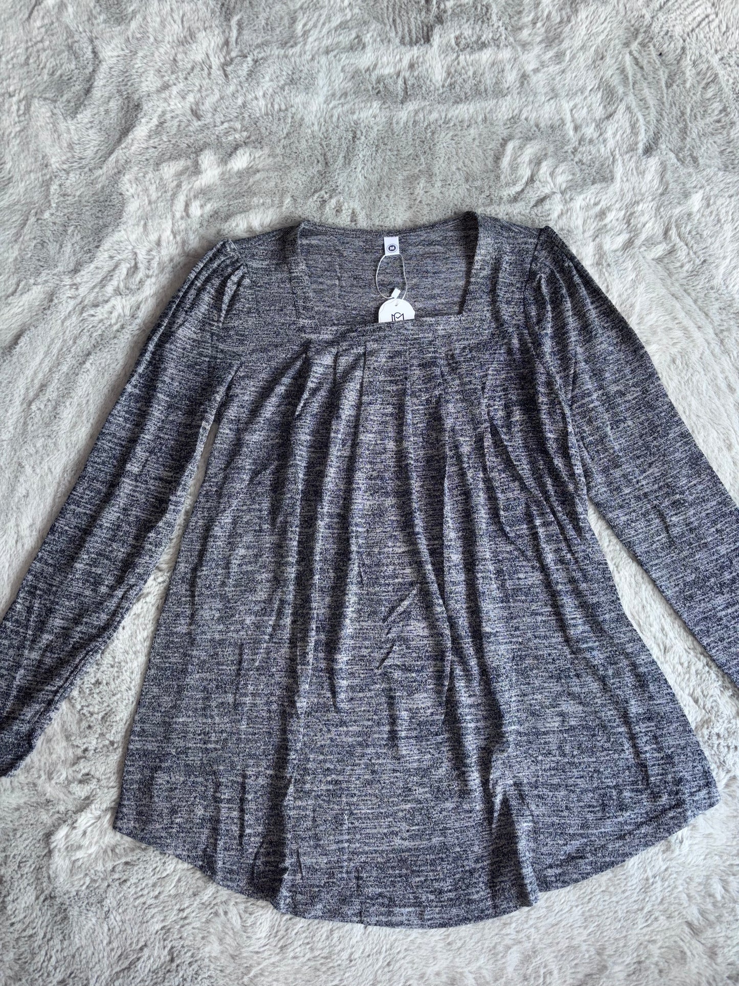 Amazon Long Sleeve Square Neck Tunic | Grey | Size M | RRP £24.99