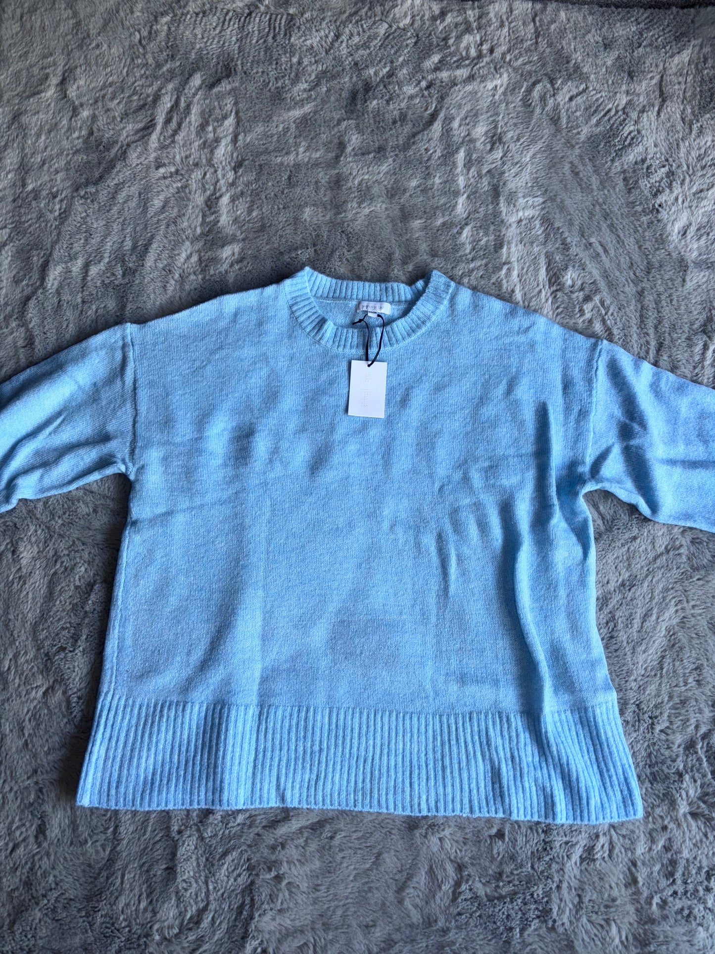 BNWT Simply Be Blue Crew Neck Knitted Jumper Size 24-26 RRP £28