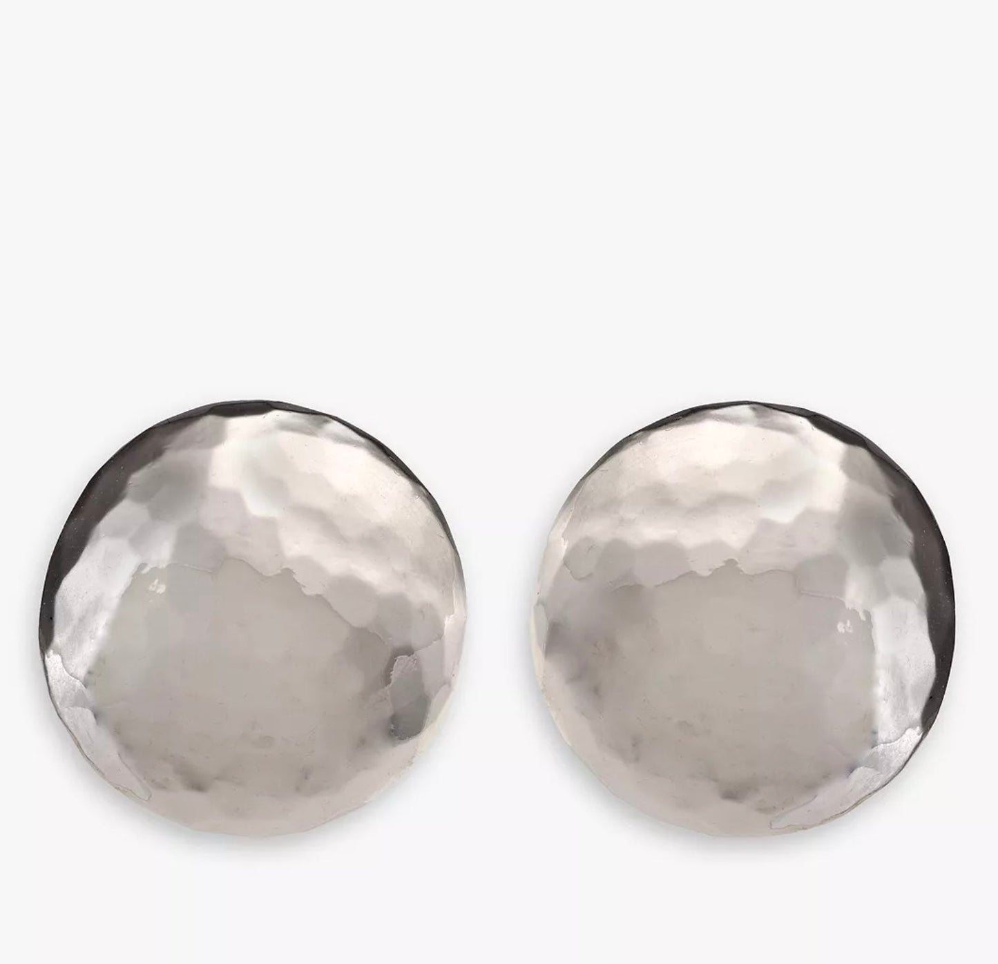 Eclectica Vintage Domed Clip-On Earrings, Silver