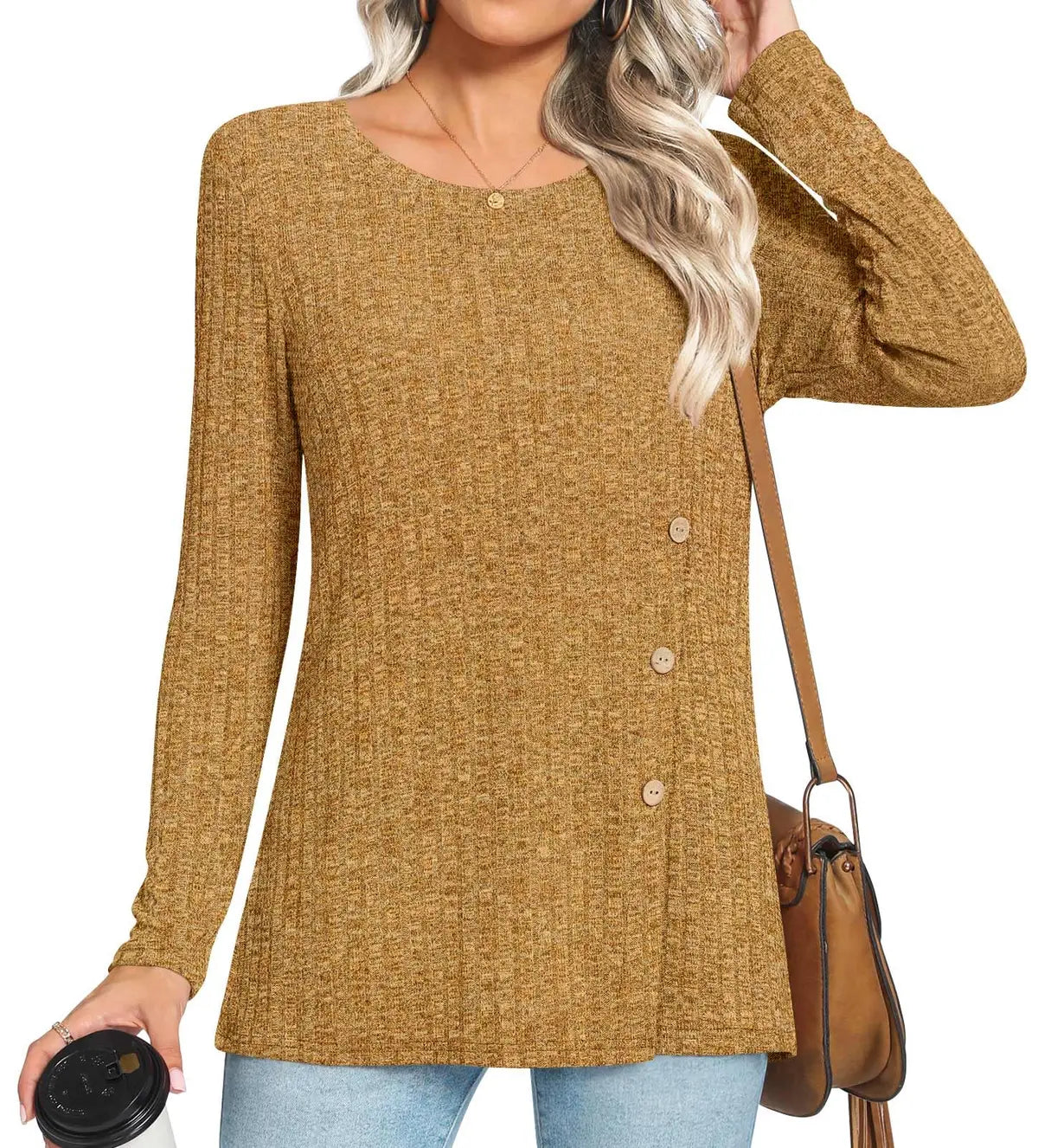 Amazon Long Sleeve Loungewear Sweater Caramel Size 12-14 RRP £19.99