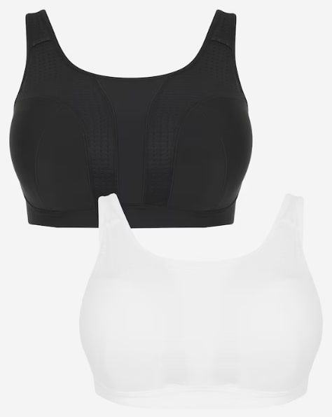 Pack of 2 Pretty Secrets Medium Control Sports Bra 48DD White RRP £30
