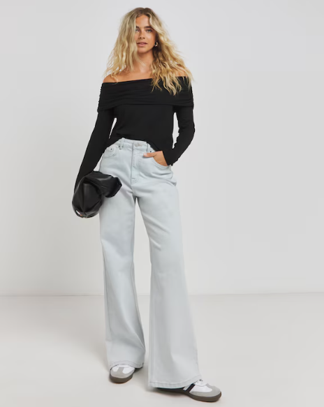 Joe Browns Black Bardot Jersey Top Size 28