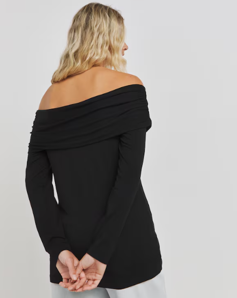 Joe Browns Black Bardot Jersey Top Size 28