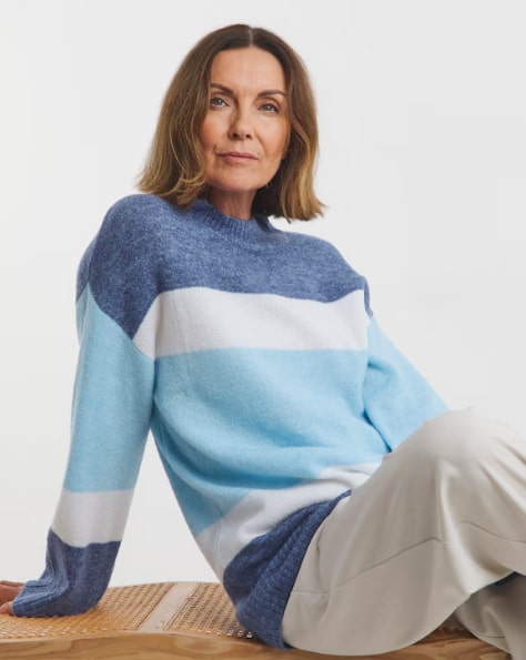 Blue Colour Block Tunic Size 28/30 RRP £30.00