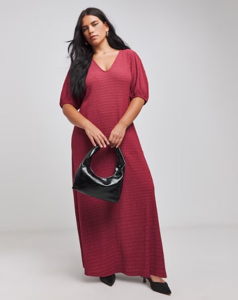Simply Be Rose Textured Jersey Asymmetric Seam Maxi Dress Size 22 RRP £44
