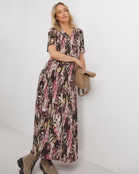 Asymmetric Pleated Panel Maxi Dress Size 24 RRP £38