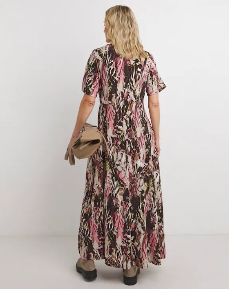 Asymmetric Pleated Panel Maxi Dress Size 24 RRP £38
