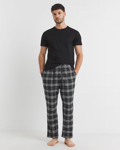 Woven Check Pyjama Bottoms Size 46-48 Black / White