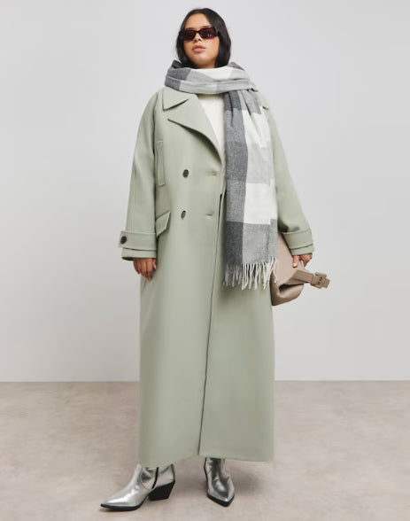 Simply Be Sage DB Faux Wool Coat Size 20