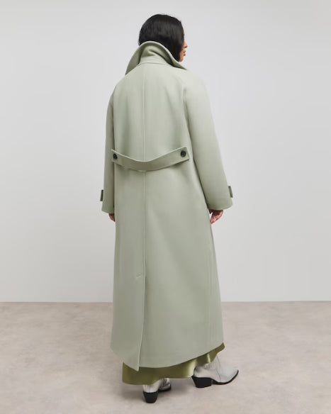 Simply Be Sage DB Faux Wool Coat Size 20