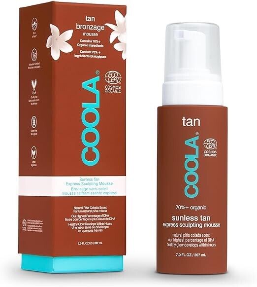 COOLA Sunless Tanning Sculpting Fake Tan Mousse RRP £46+ FREE Tan Mitt Gift Pack