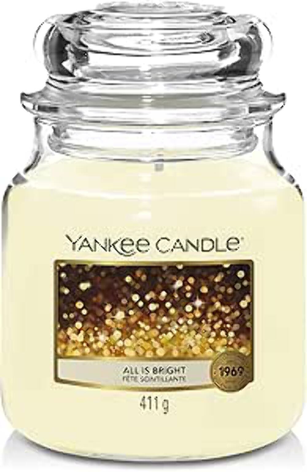 Yankee Candle Scented Candle | All is Bright Medium Jar Candle| Long Burning Can