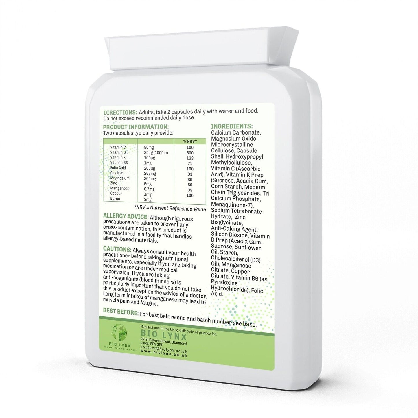 Osteotrition Bone Support Supplement 90 Capsules - Helps Maintain Bone Density
