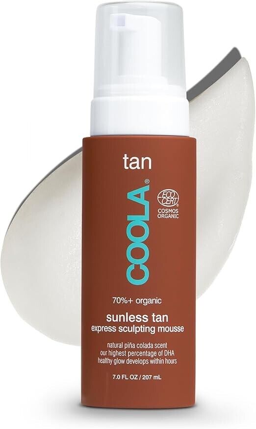 COOLA Sunless Tanning Sculpting Fake Tan Mousse RRP £46+ FREE Tan Mitt Gift Pack
