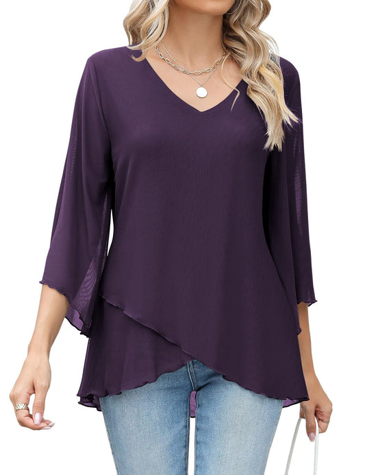 BNWT Amazon Lightweight Batwing Blouse Top Size Large Blue RRP £18.32