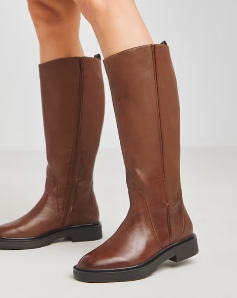 Andy Leather Stretch Seam Knee High Flat Boots Extra Wide EEE Fit Curvy Calf Size UK 8 RRP £95