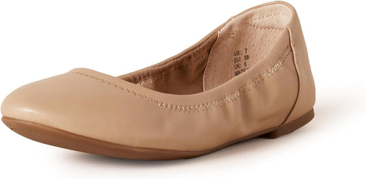 Amazon Essentials Women's Belice Ballet Flat Beige Size UK 7.5 Wide RRP £20.90