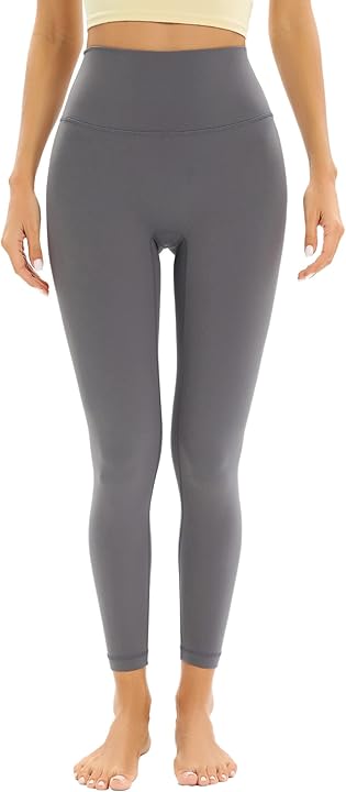 Amazon High Waisted Tummy Control Yoga Pants Running Leggings Grey Size Large RRP £22.98