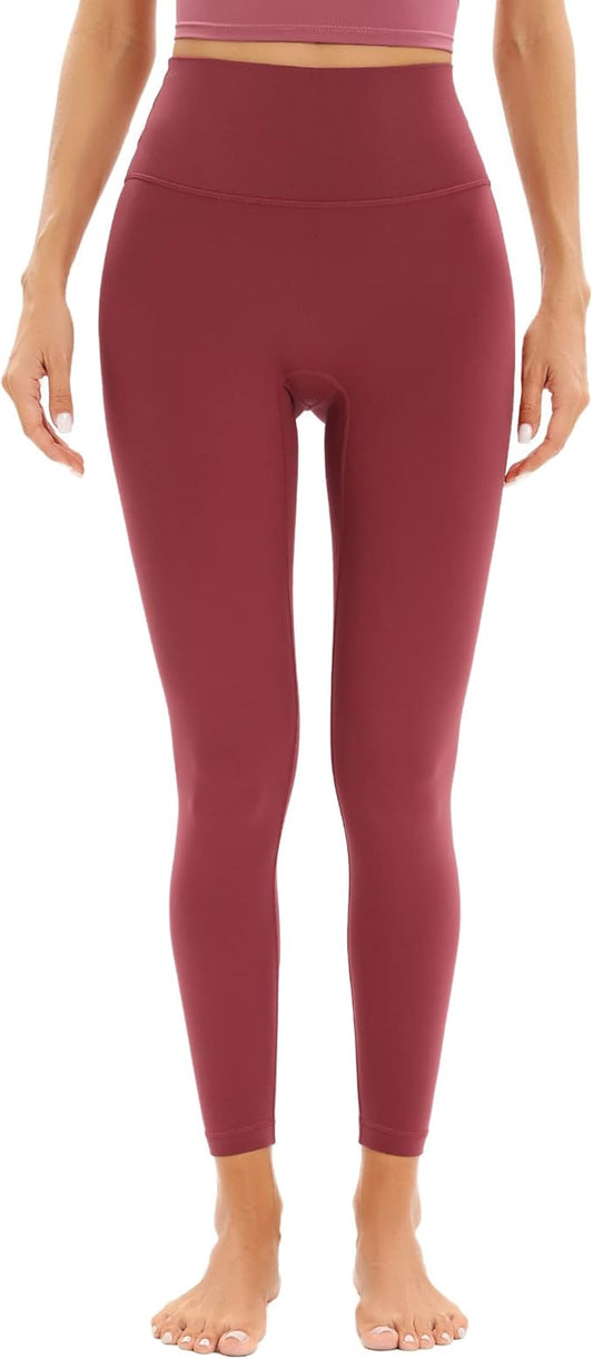 Amazon High Waisted Tummy Control Yoga Pants Running Leggings Red Size Large RRP £22.98
