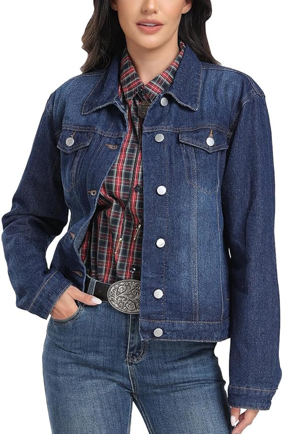 Amazon Retro Dark Blue Denim Jacket Size XS (UK 6-8) RRP £29.99
