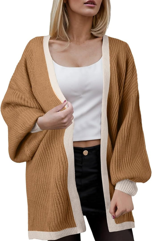 Long Sleeve Chunky Knit Oversized Cardigan | Brown | Size 2XL | RRP £29.99