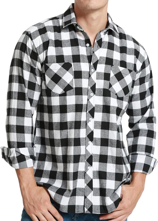 Amazon Men Flannel Shirt Long Sleeve Lumberjack Checked Shirt Size M RRP £21.99
