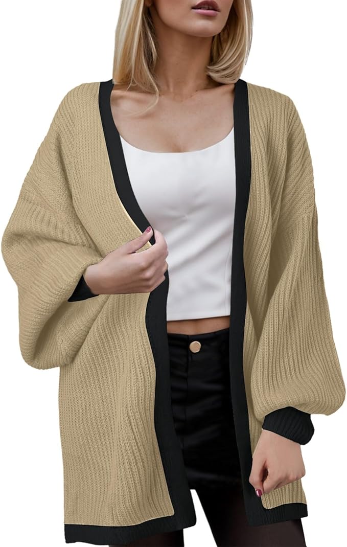Long Sleeve Chunky Knit Oversized Cardigan | Beige | Size Small | RRP £29.99