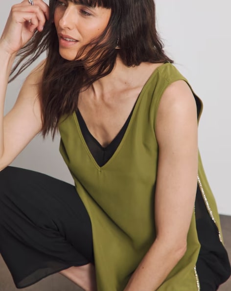 BNWT Joanna Hope Beaded Chiffon Top Size 18 RRP £67
