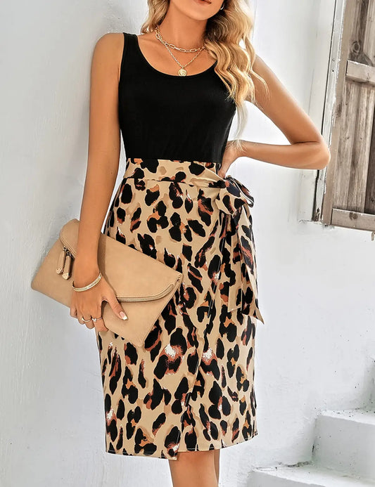 BNWT Leopard Print Vintage Wrap Dress Size Large RRP £19.99