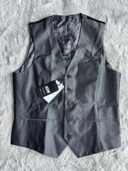 Jacamo Regular Fit Stretch Waistcoat Charcoal Size 40R RRP £40