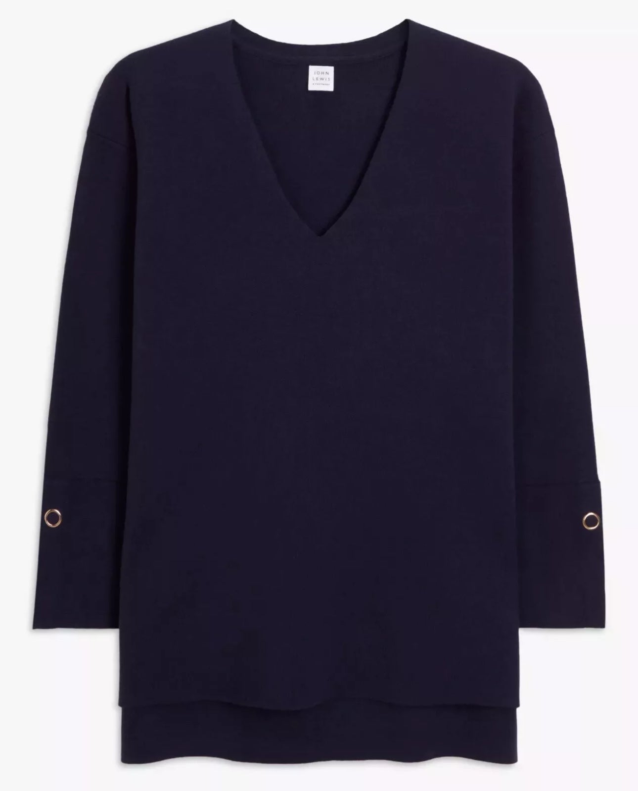 John Lewis V-Neck Knit Tunic Navy Size 10 BNWT RRP £45