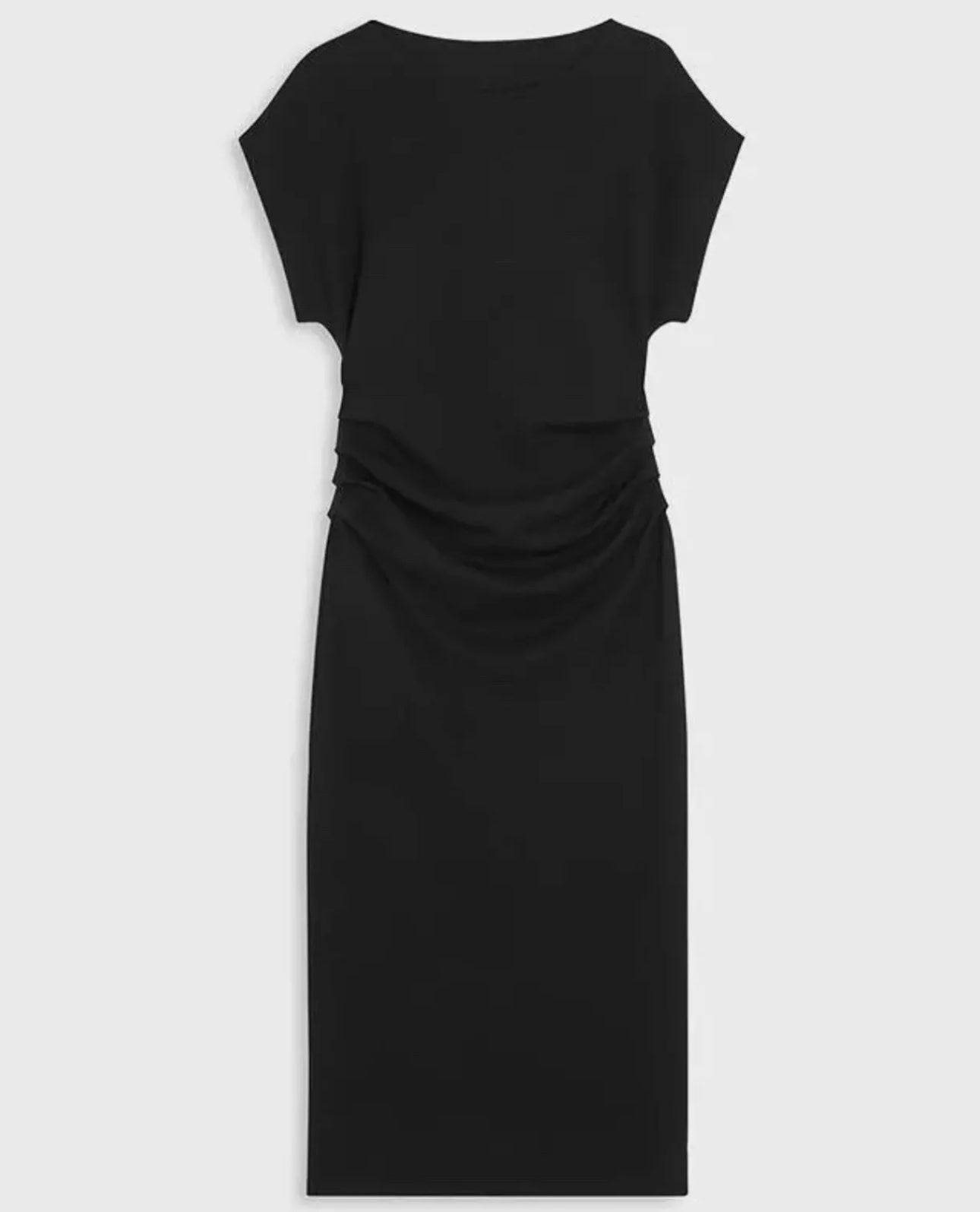 John Lewis Ruched Cap Sleeve Dress, Black, Size 10 BNWT RRP £59
