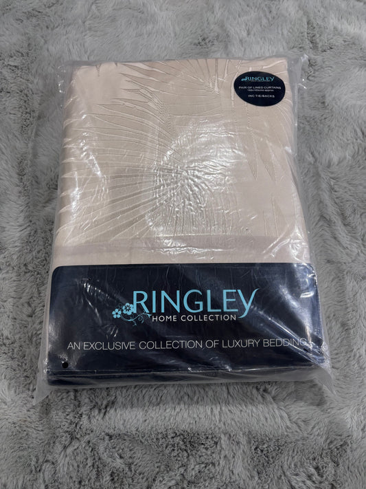 Luxury Jacquard Pencil Pleat Curtains Champagne 168x183 RRP £52.50