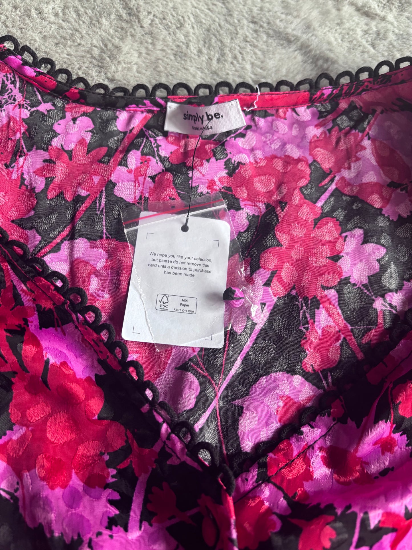 Simply Be Jacquard Pink Floral Playsuit Size 24